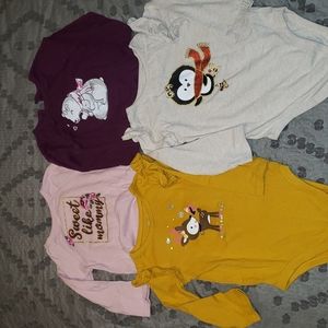 4 long sleeved 18m onesies and 1 pr of pants